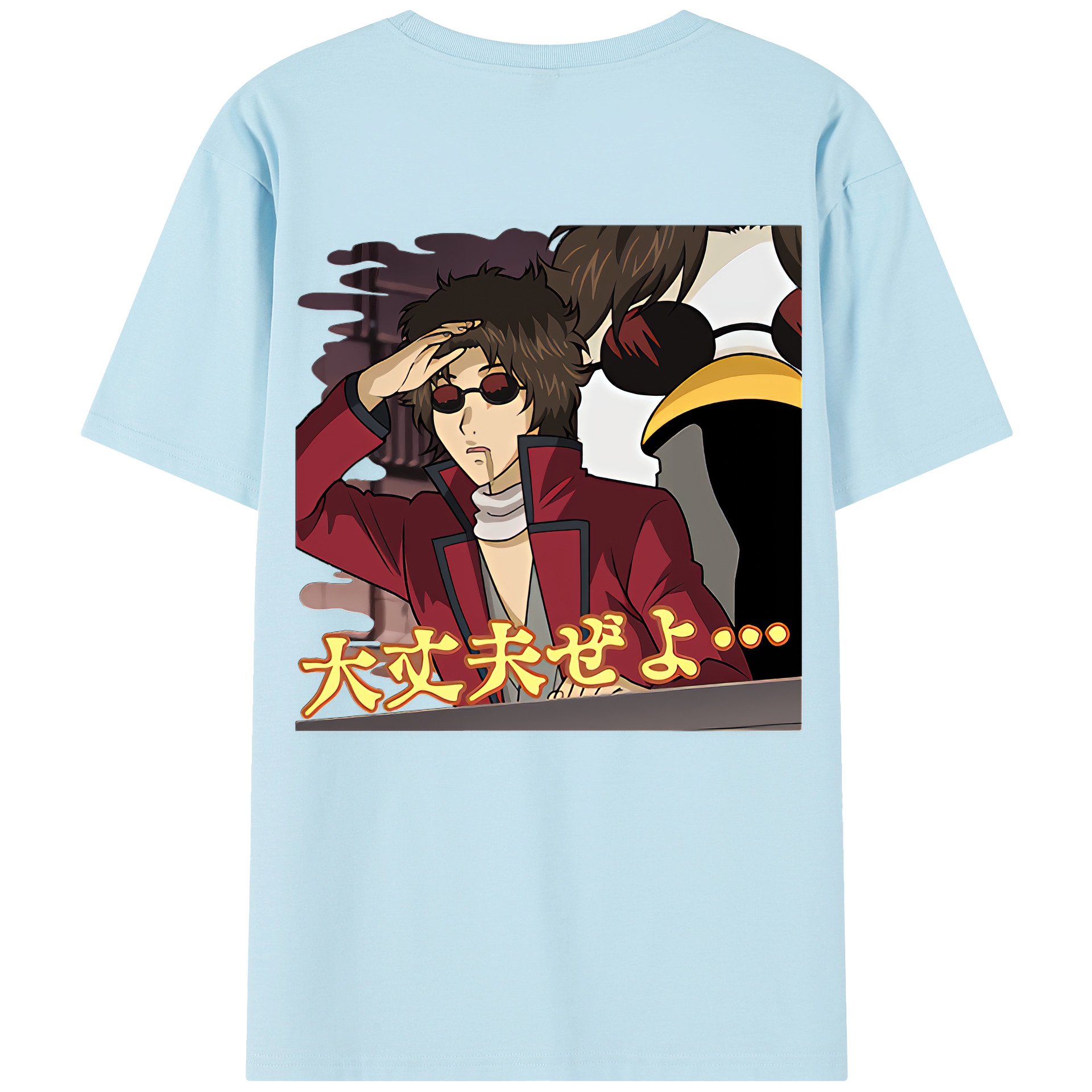 （画像用） ぎんたま 坂田銀時（さかたぎんとき） 神楽 志村新八（しむら しんぱち） GINTAMA Sakata Gintoki Kagura Shimura Shinpachi 綿100％半袖Tシャツ（背面プリント）